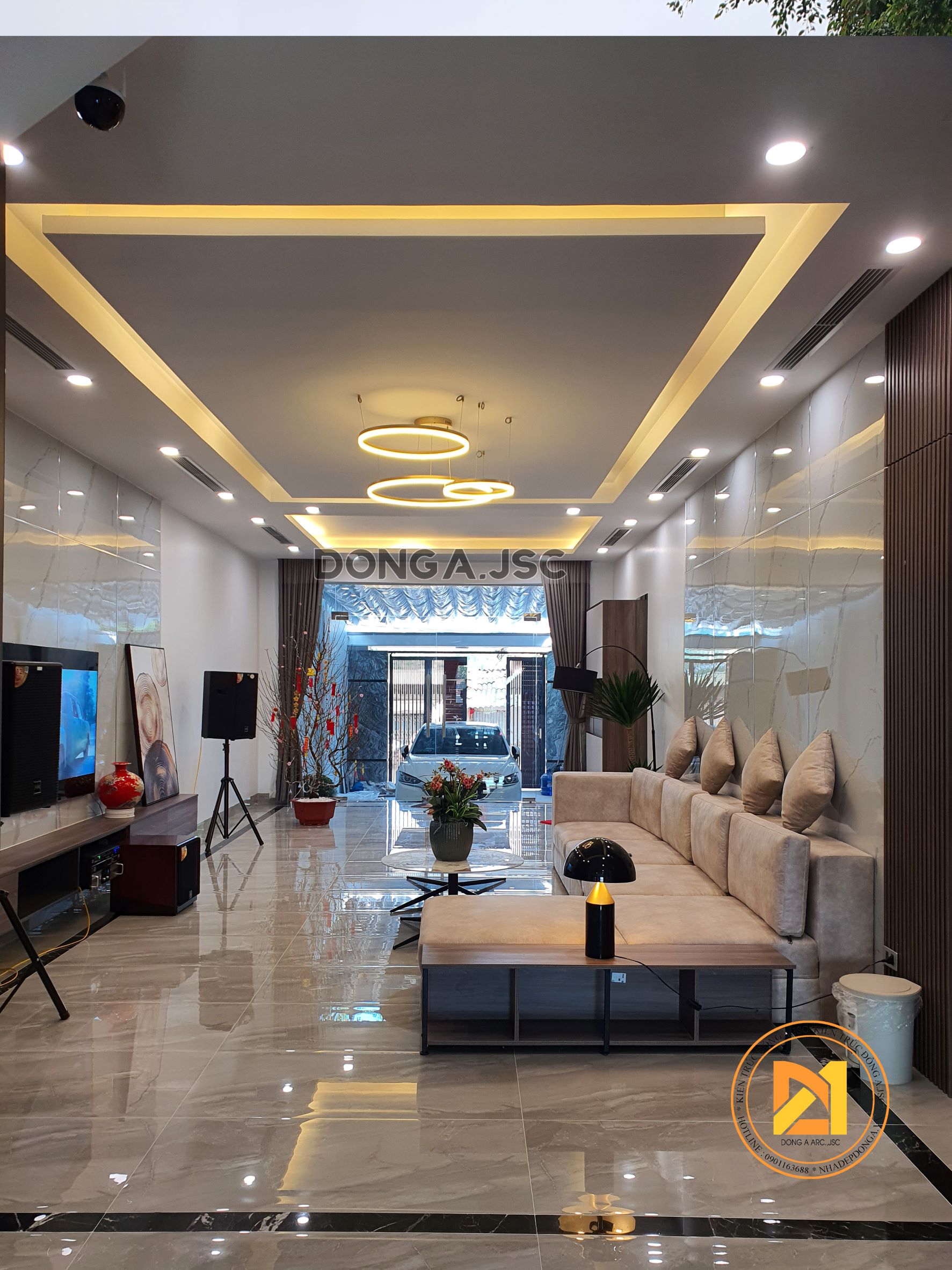 Hình ảnh thực tế hoàn thiện nội thất nhà phố 3 tầng hiện đại ở Bắc Giang 